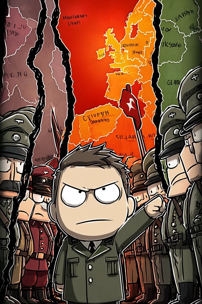 Cartoon Dictator — Illustration Print. poster — illustration art