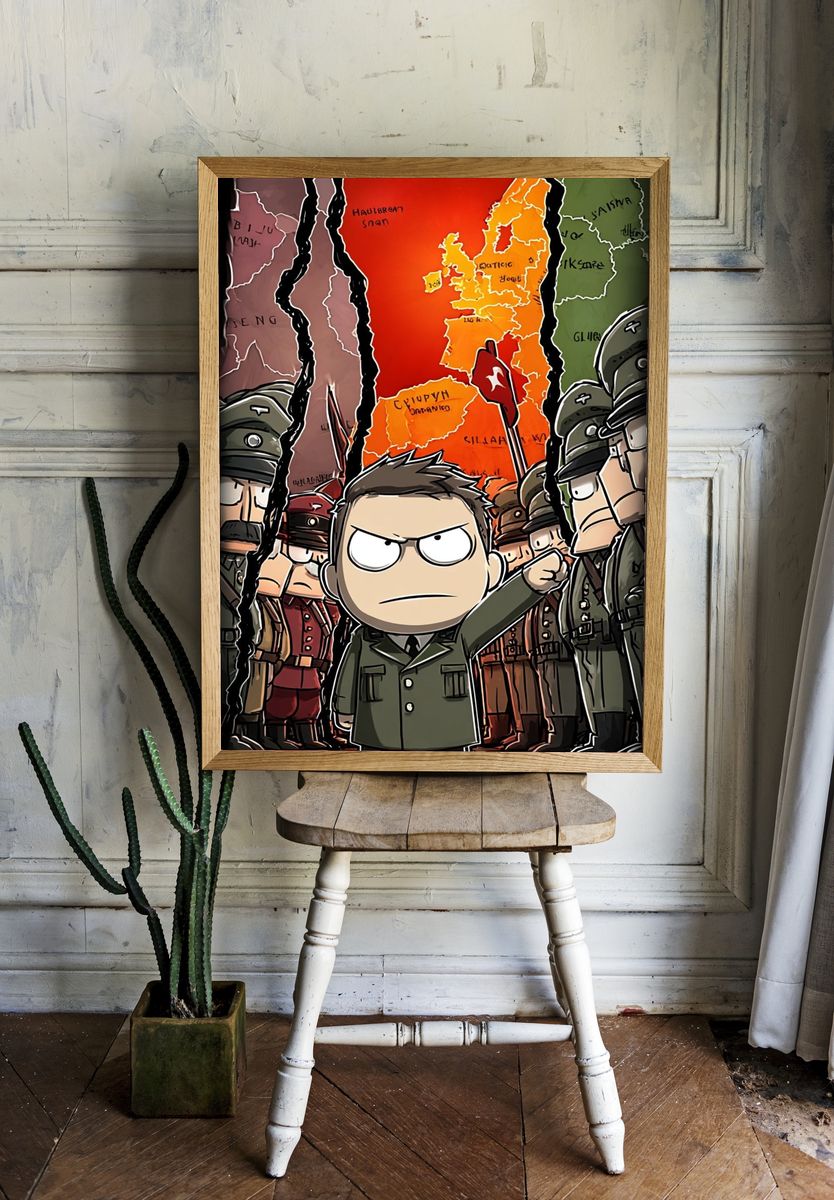 Cartoon Dictator — Illustration Print. — room view 1