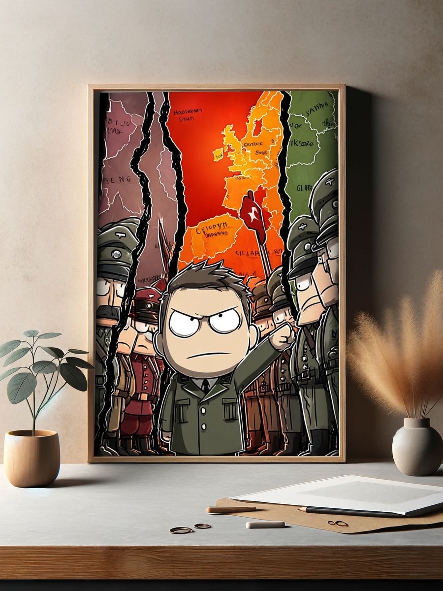 Cartoon Dictator — Illustration Print. — room view 2