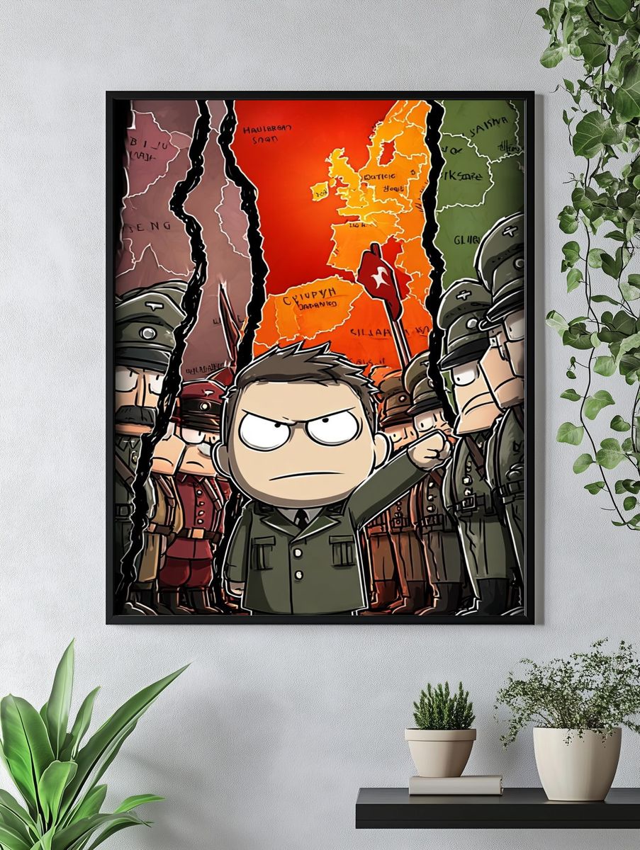 Cartoon Dictator — Illustration Print. — room view 4
