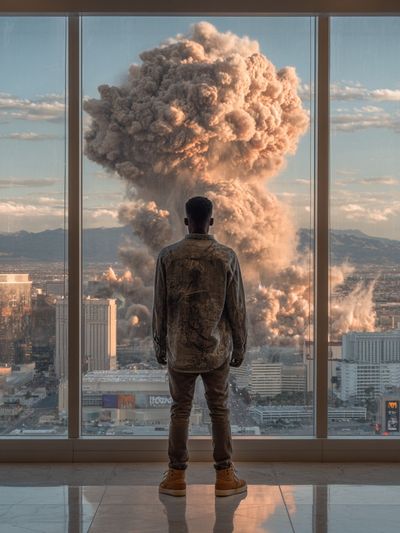 City Explosion Cinematic Poster. poster print