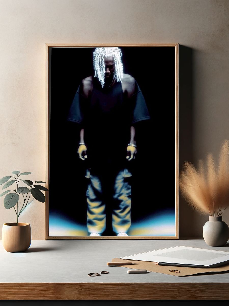 Stylish Figure in Shadows — Contemporary Print. — room view 2
