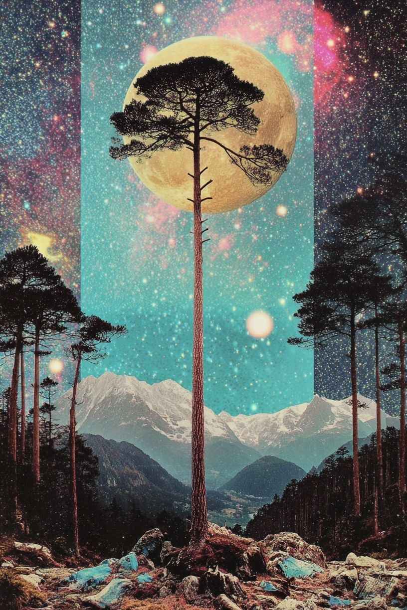 Cosmic Forest — Surrealism Print. poster detail