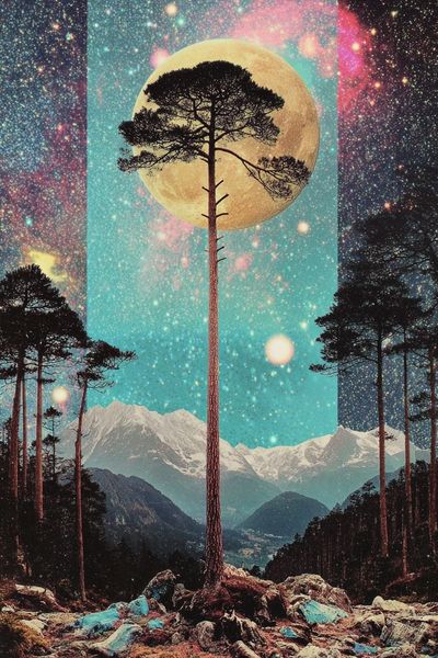 Cosmic Forest — Surrealism Print. poster print