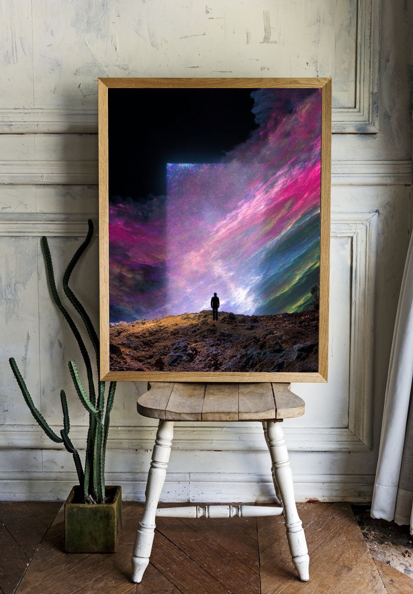 Cosmic Gateway — Surrealism Print. — room view 1