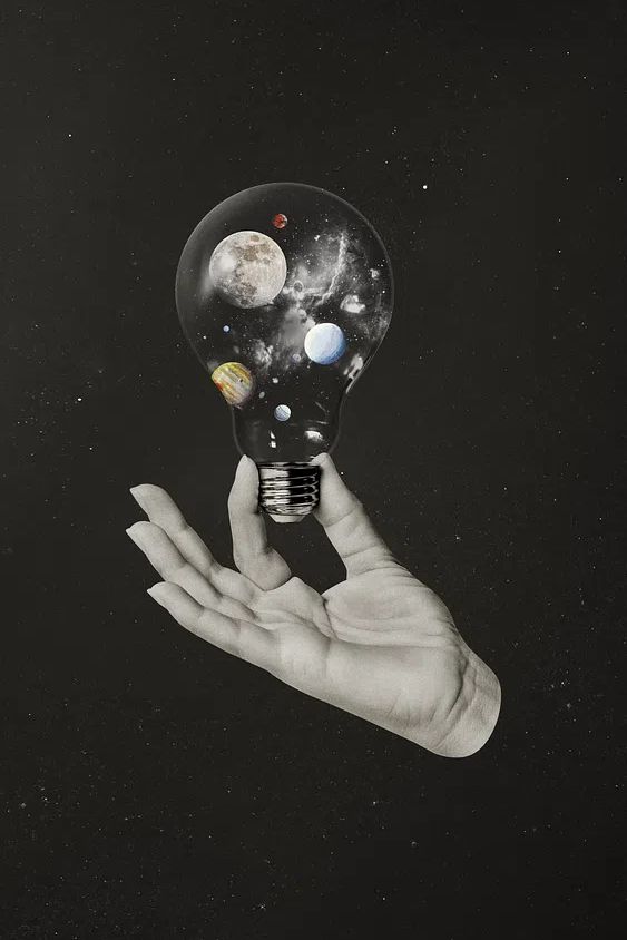 Cosmic Lightbulb — Surrealism Print. poster — fine-art art