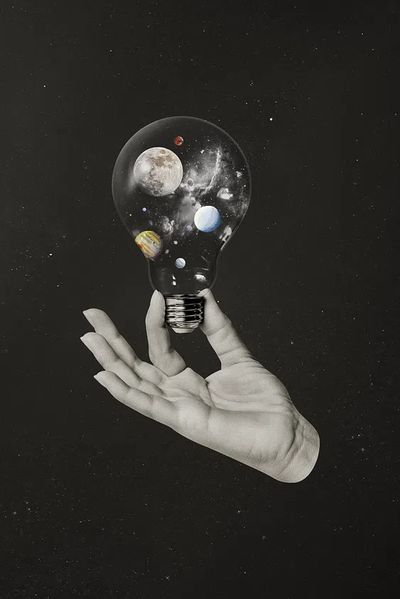 Cosmic Lightbulb — Surrealism Print. poster print