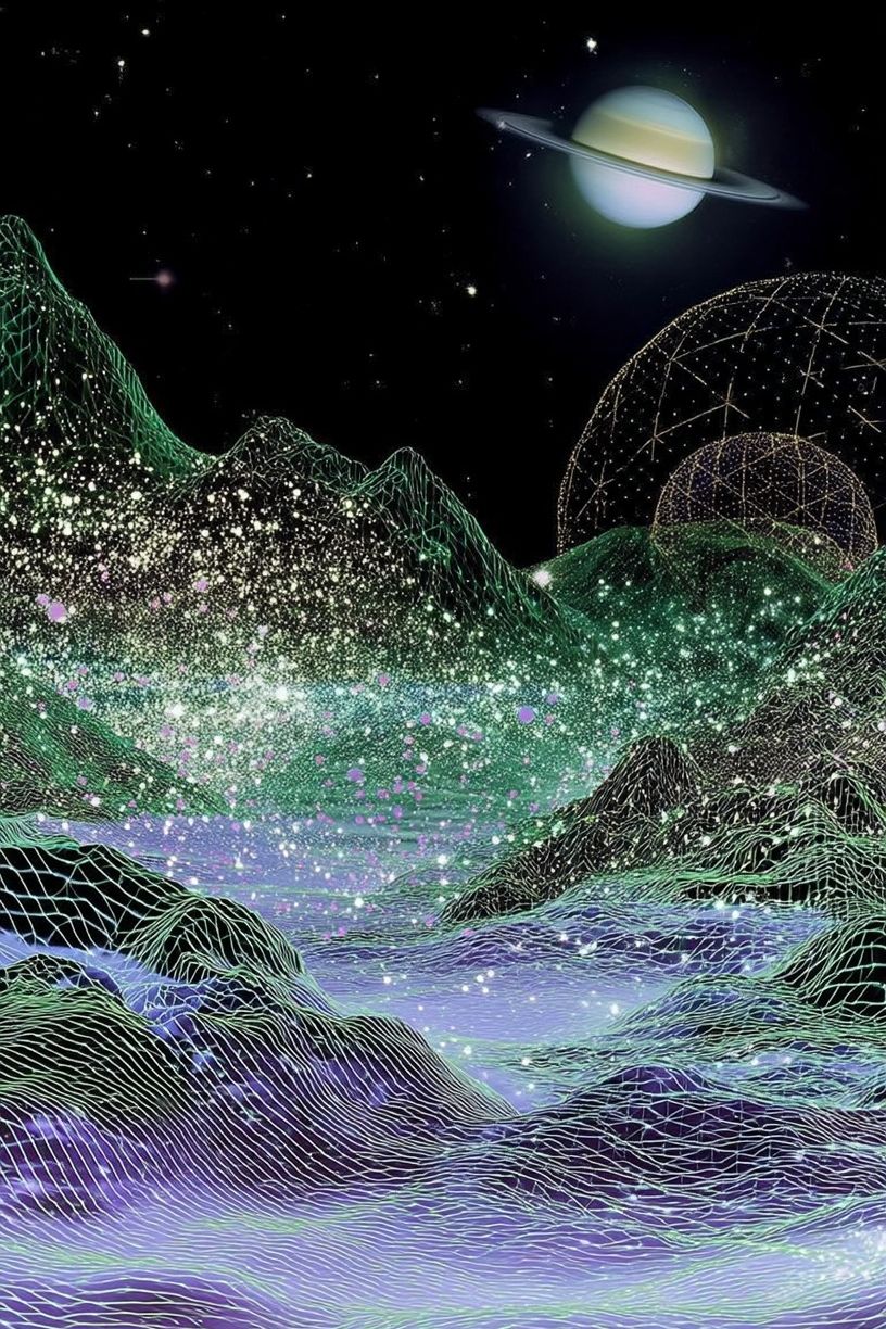 Cosmic Landscape — Digital Art Print. poster detail