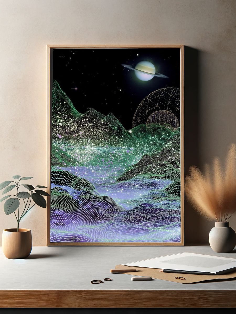 Cosmic Landscape — Digital Art Print. — room view 2