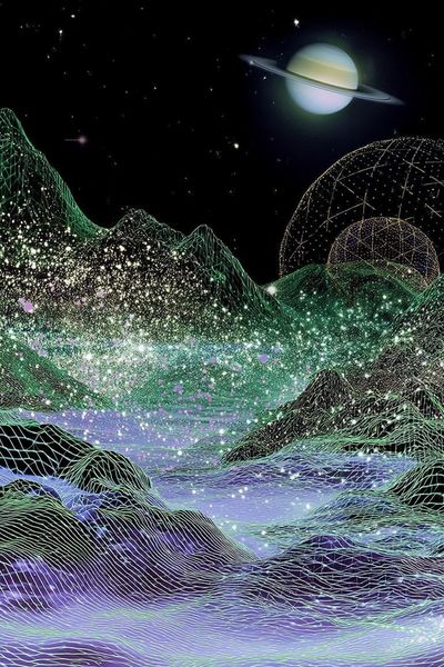Cosmic Landscape — Digital Art Print. poster