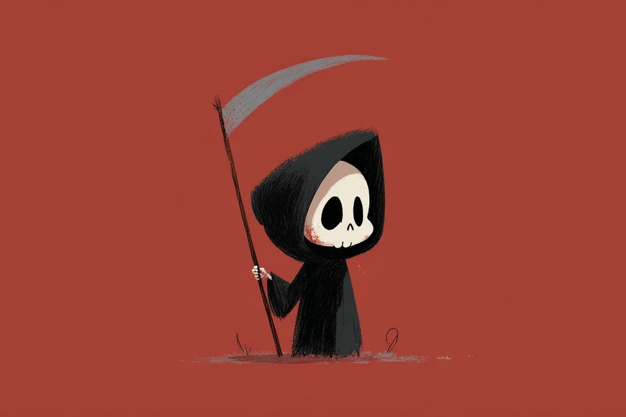 Cute Grim Reaper — Illustration Print. poster detail