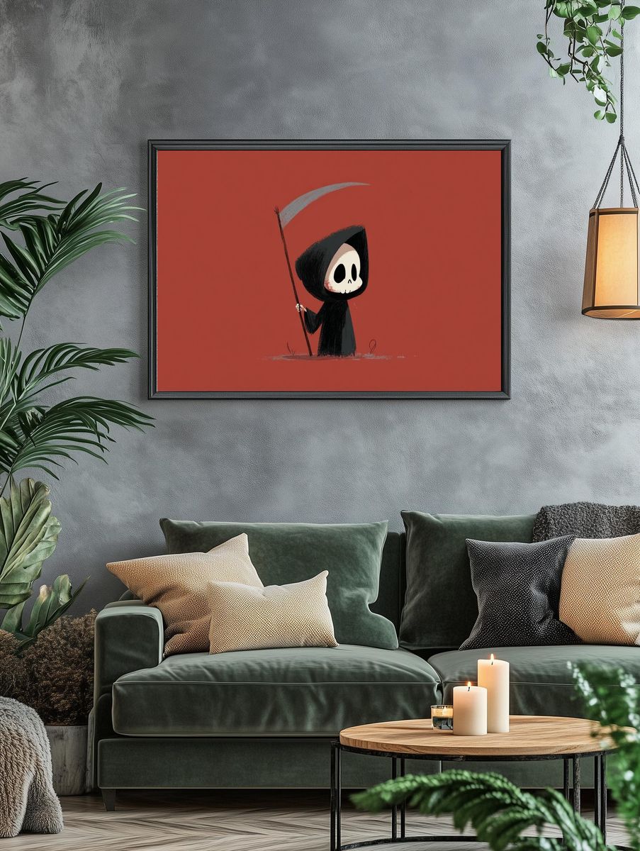Cute Grim Reaper — Illustration Print. — room view 4