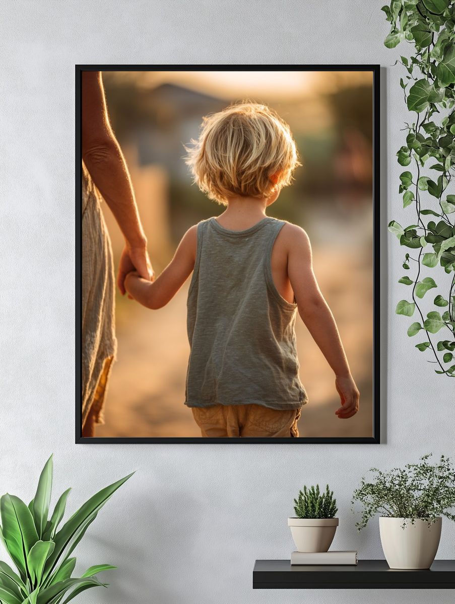 Child Holding Hand — Photography Print. — room view 4