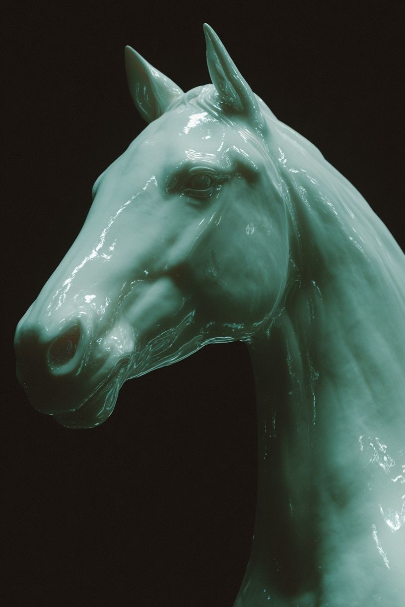 Ceramic Horse Head — Fine Art Print. poster — fine-art art