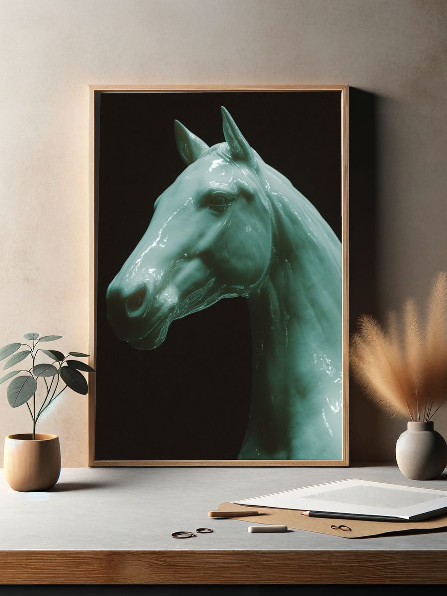 Ceramic Horse Head — Fine Art Print. — room view 2