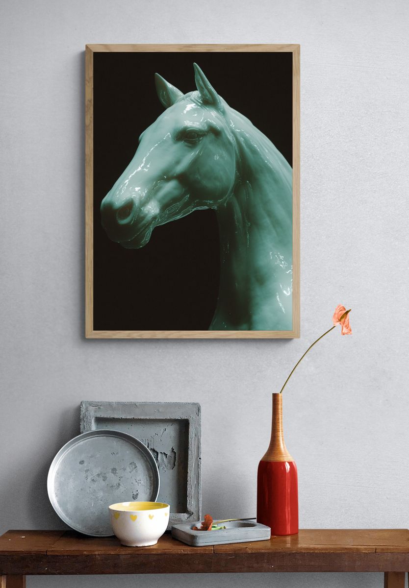 Ceramic Horse Head — Fine Art Print. — room view 3
