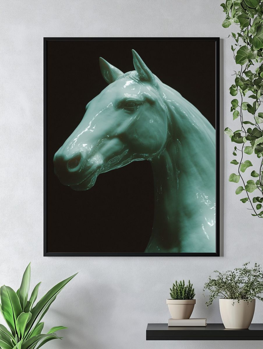 Ceramic Horse Head — Fine Art Print. — room view 4