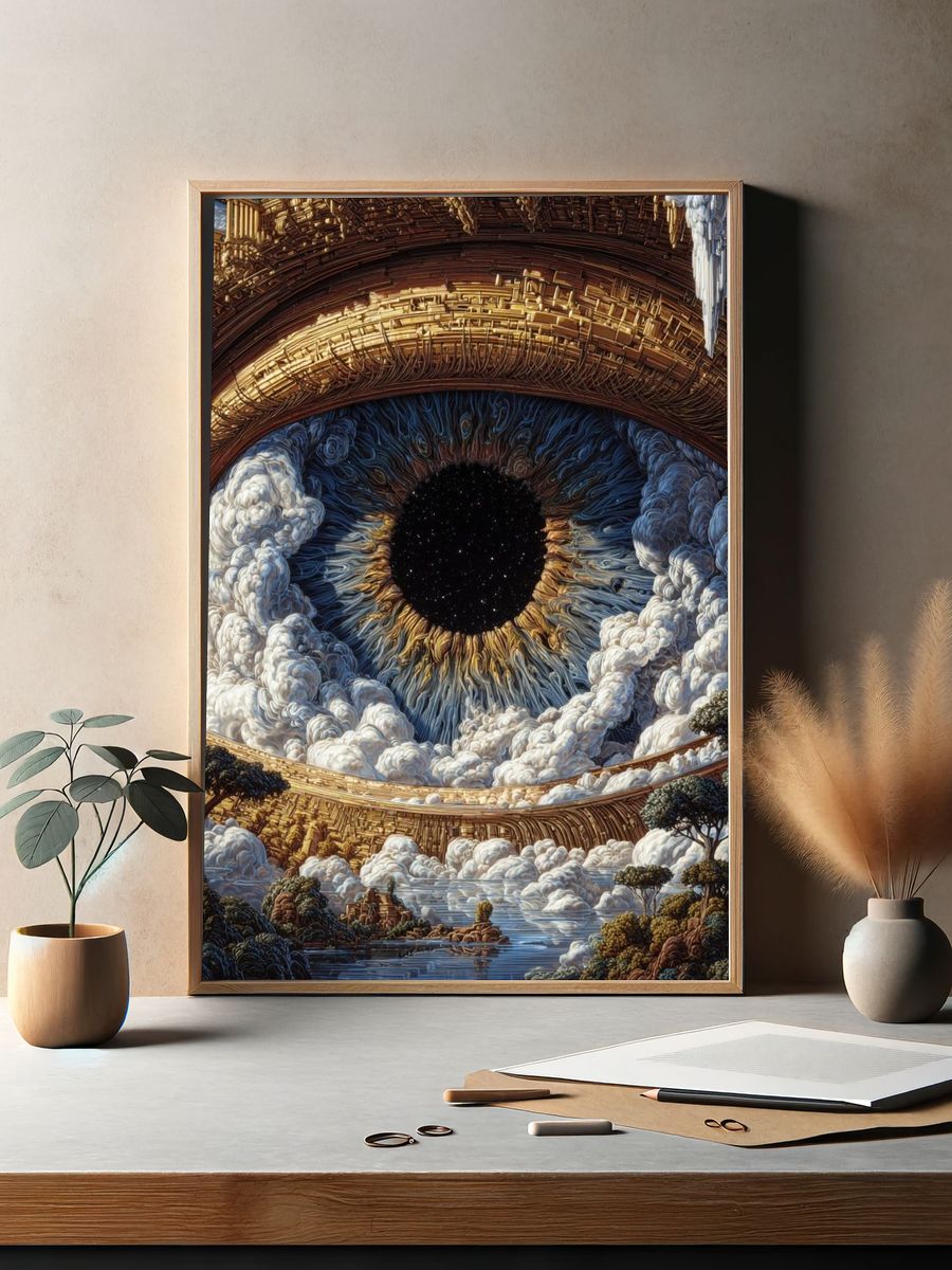 Cosmic Eye — Surrealism Print. — room view 2