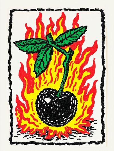 Cherry on Fire — Illustration Print. poster