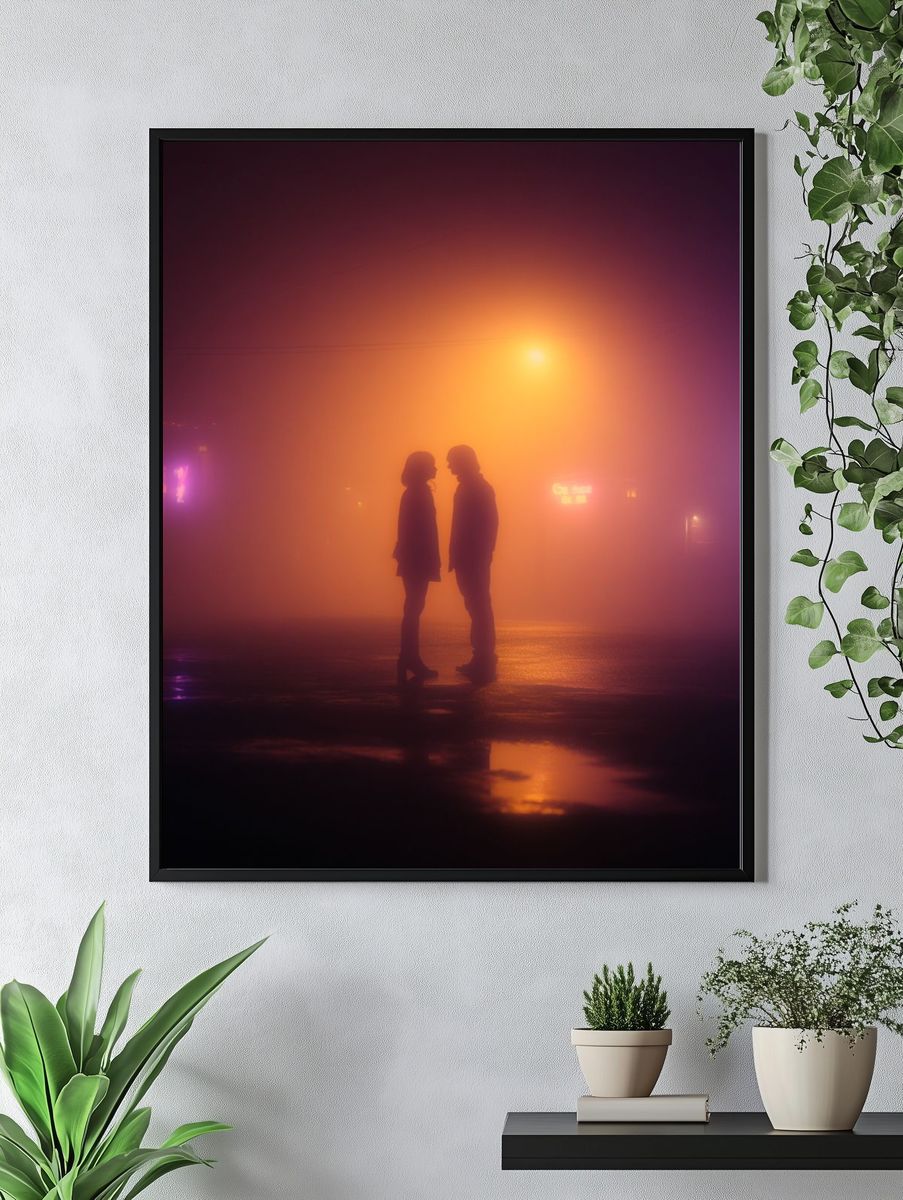 Couple in Fog — Fine Art Print. — room view 4