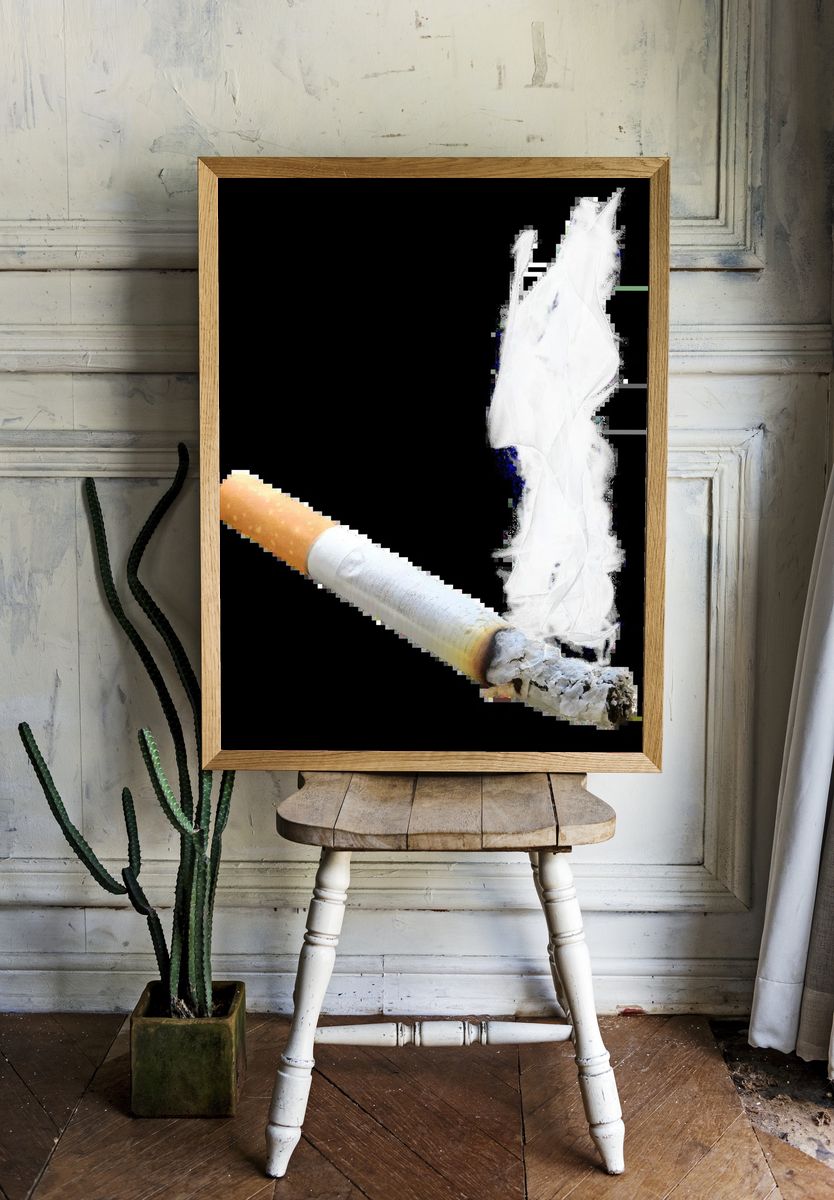 Cigarette Smoke Art Poster. — room view 1