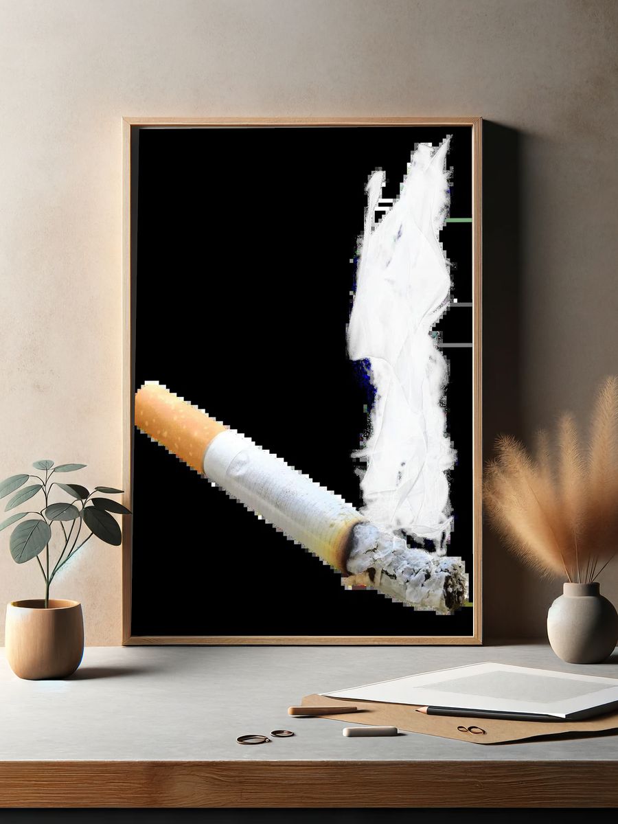 Cigarette Smoke Art Poster. — room view 2