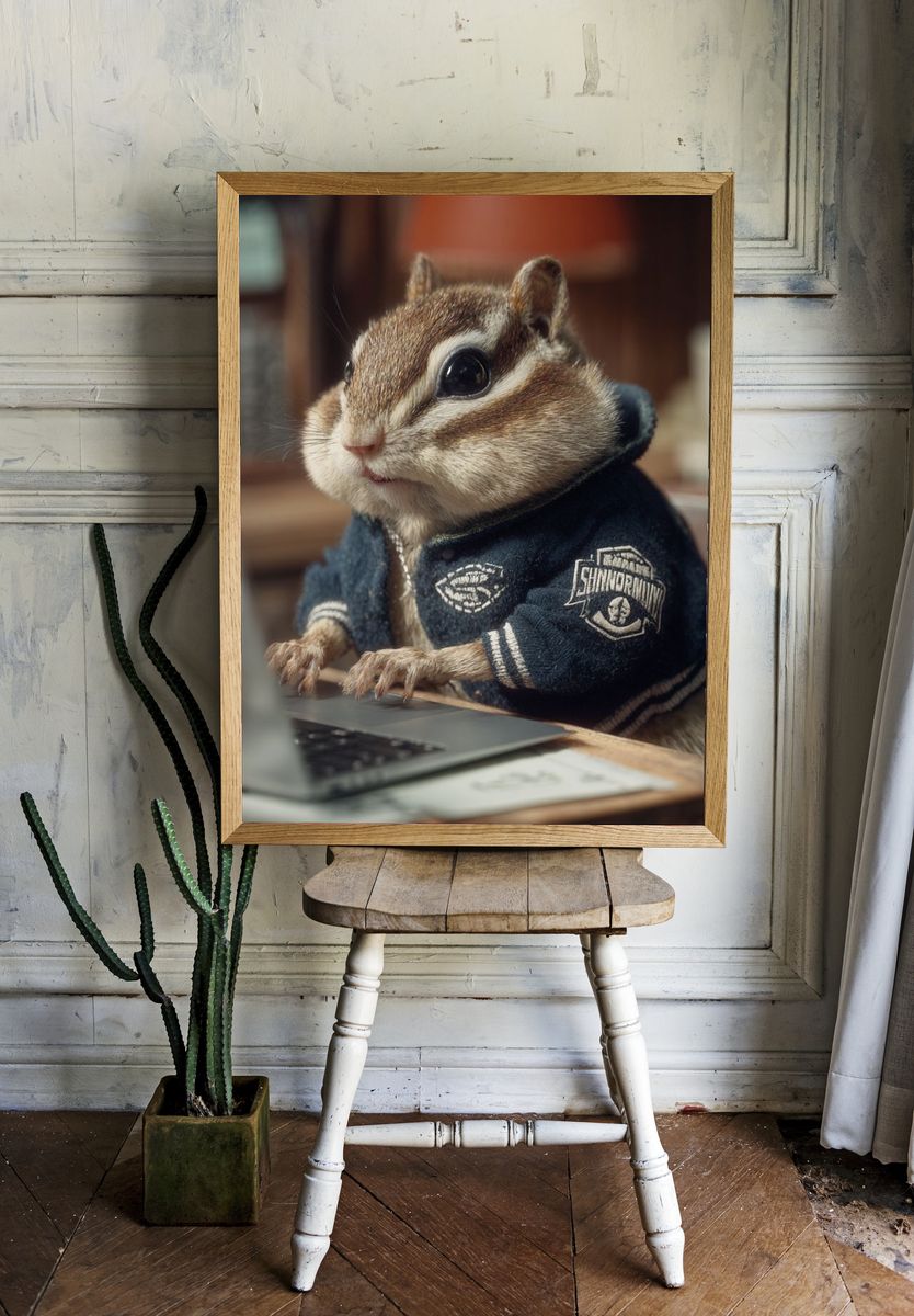 Charming Chipmunk in Jacket — Animal Print. — room view 1