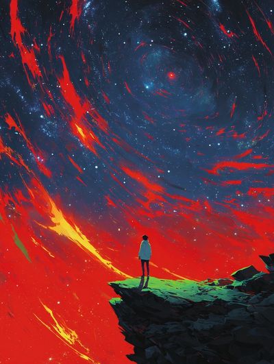 Cosmic Journey — Digital Art Print. poster
