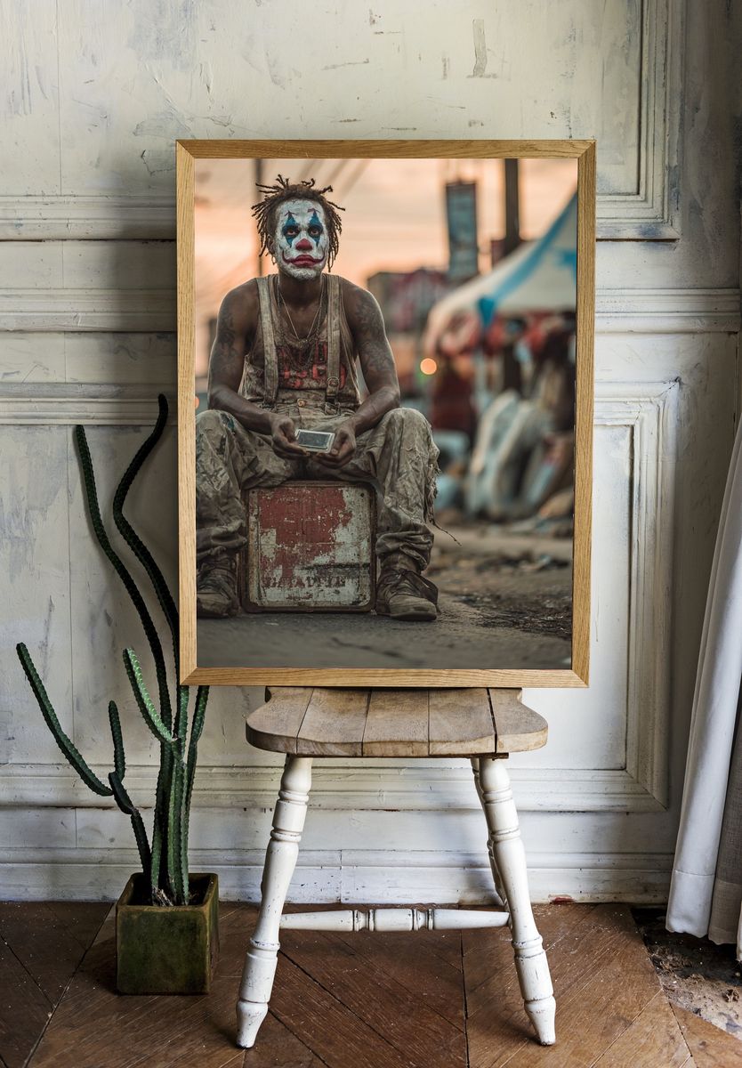 Cinematic Clown Portrait Poster. — room view 1