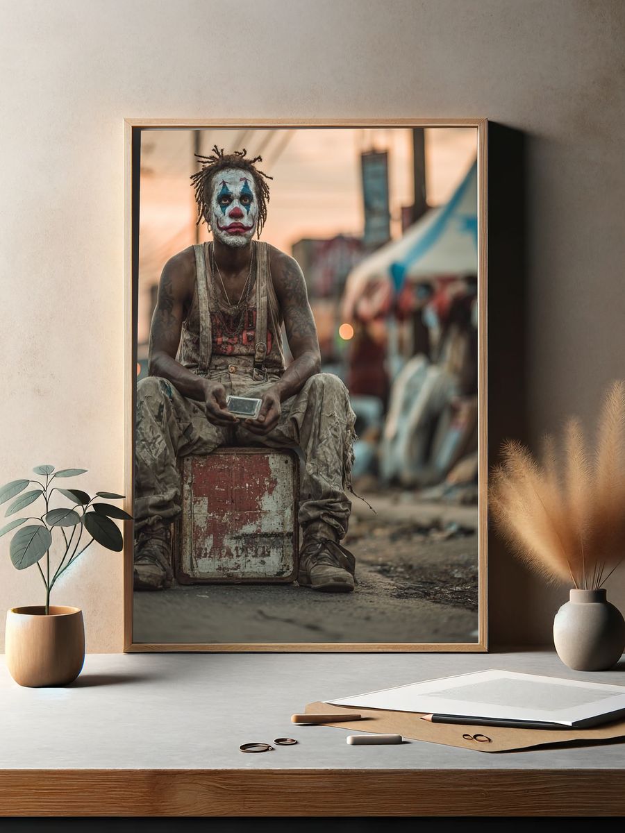 Cinematic Clown Portrait Poster. — room view 2