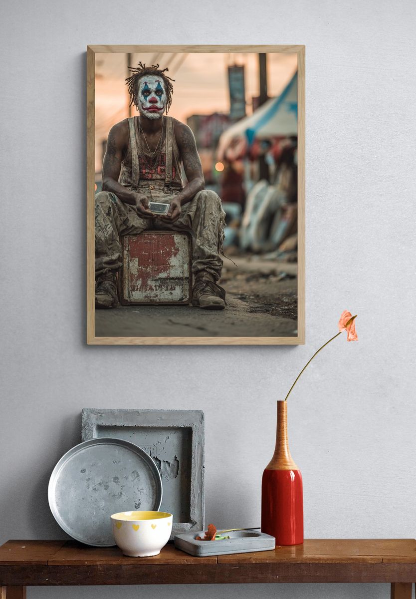 Cinematic Clown Portrait Poster. — room view 3