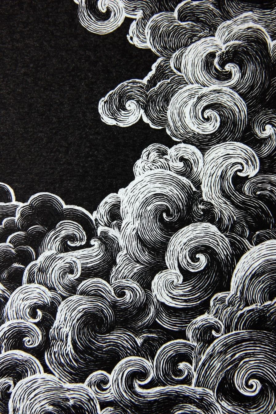 Swirling Clouds — Illustration Print. poster — illustration art