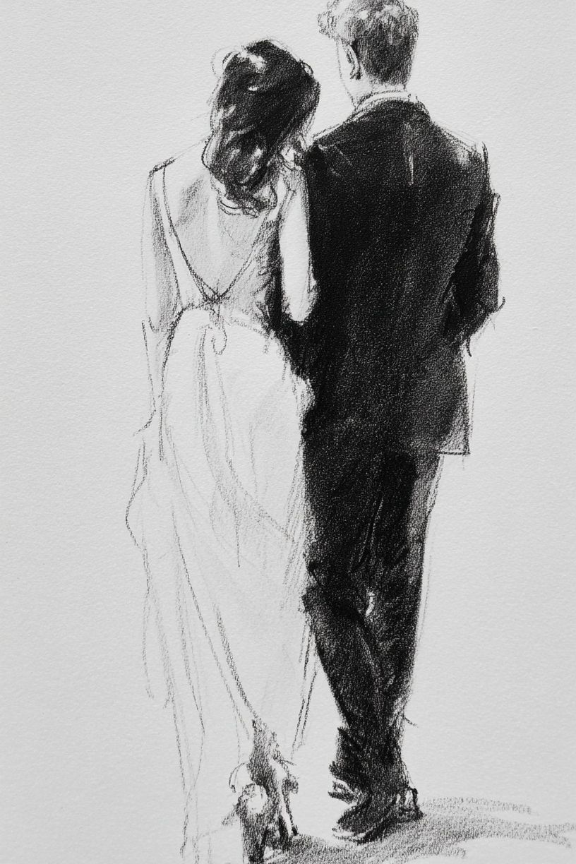 Couple in Love — Minimalist Print. poster detail