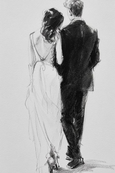 Couple in Love — Minimalist Print. poster