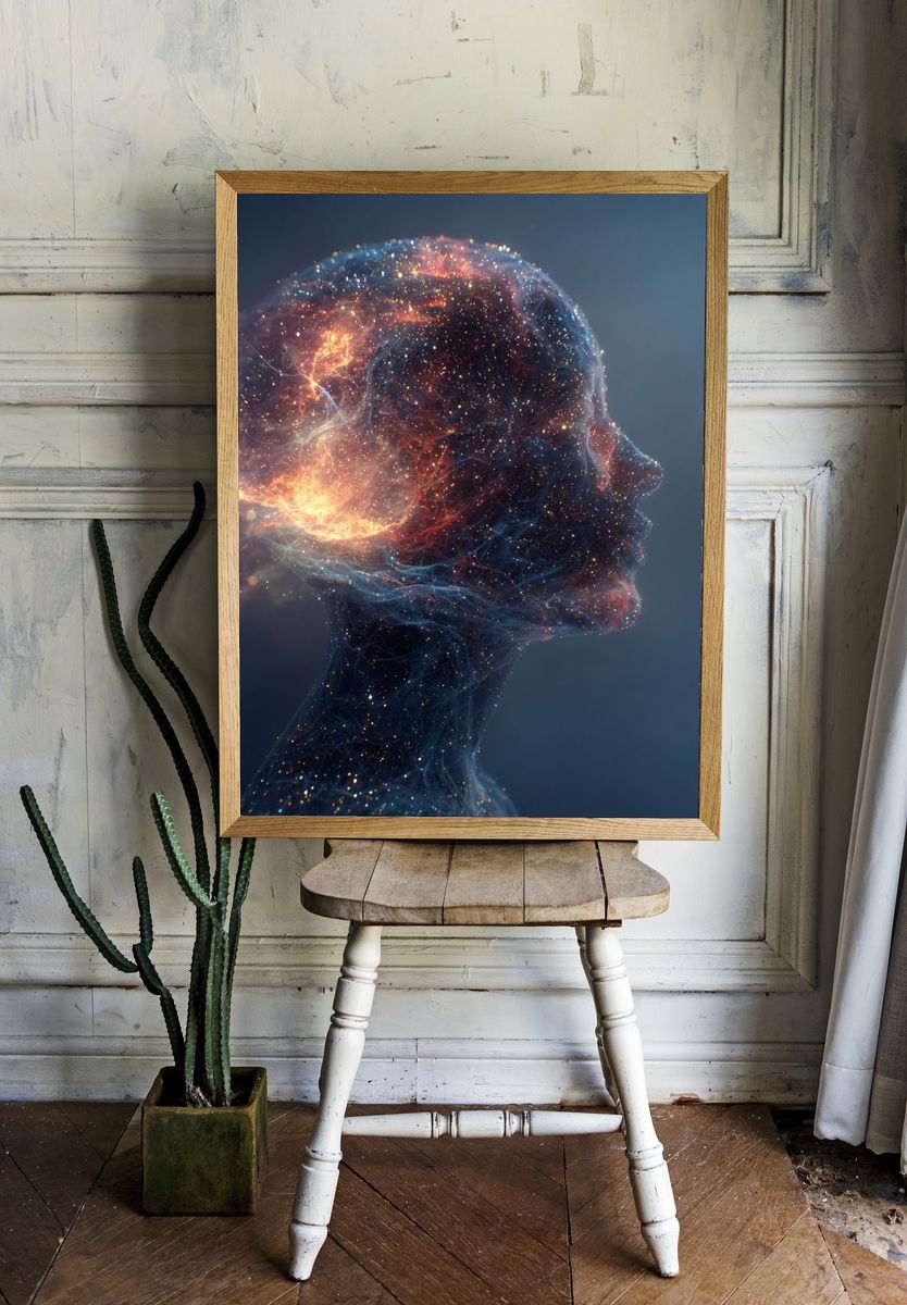 Cosmic Mind — Digital Art Print. — room view 1
