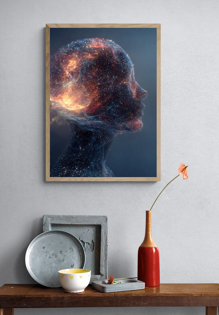 Cosmic Mind — Digital Art Print. — room view 3