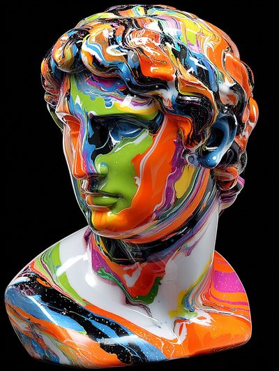 Colorful Marble Bust — Fine Art Print. poster