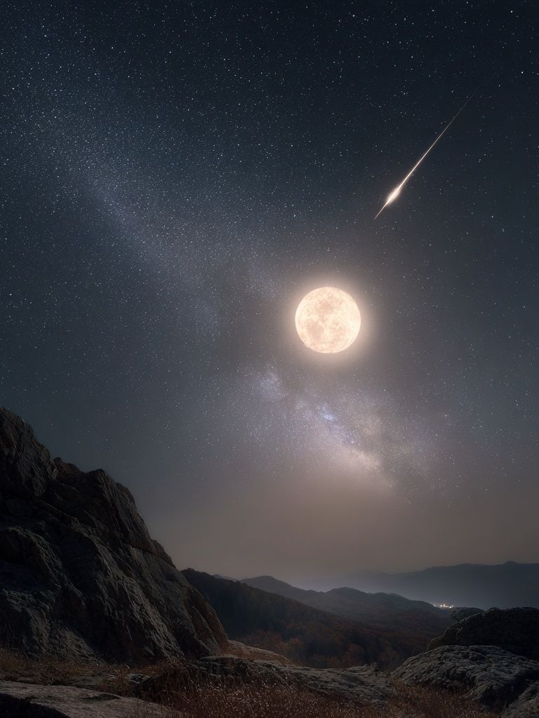 Celestial Moonlit Landscape Poster. poster — space art