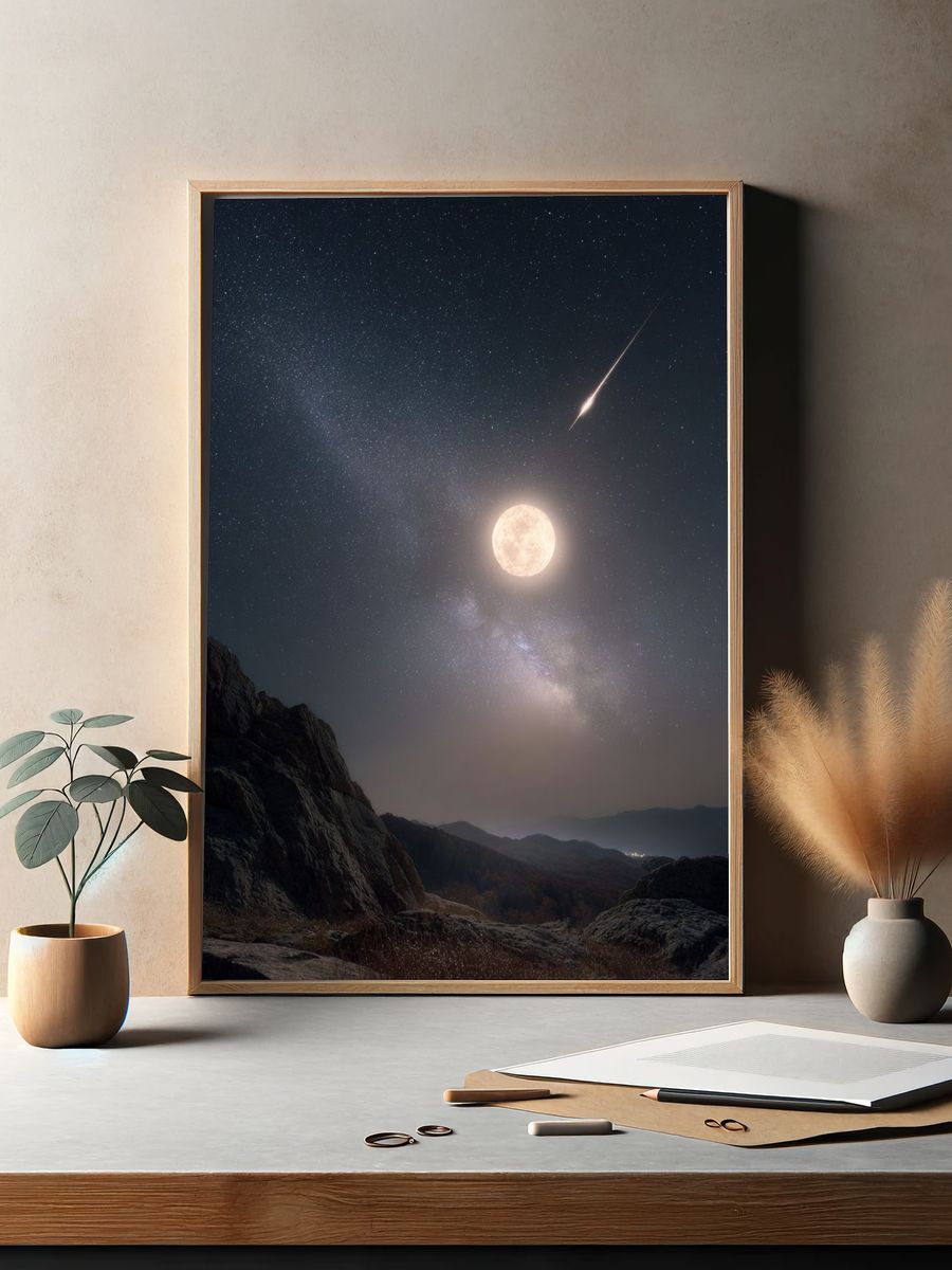 Celestial Moonlit Landscape Poster. — room view 2