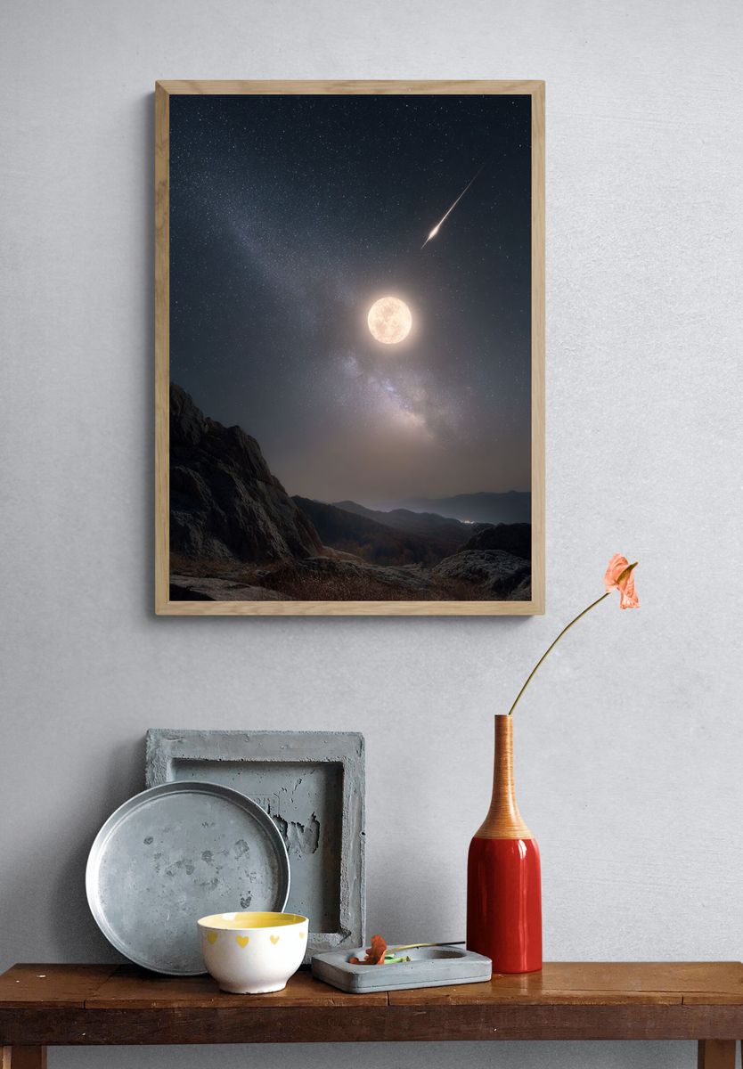Celestial Moonlit Landscape Poster. — room view 3