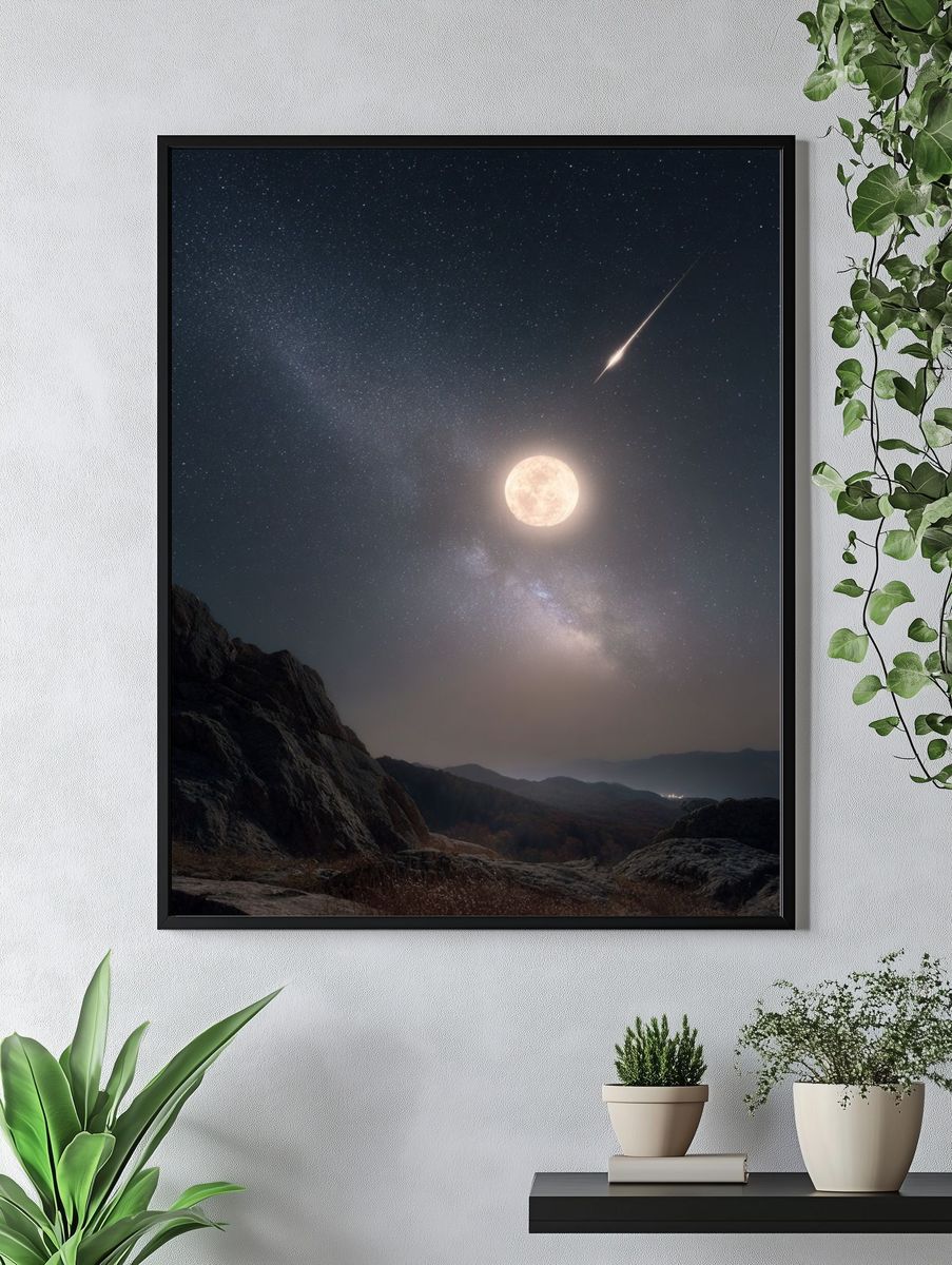 Celestial Moonlit Landscape Poster. — room view 4