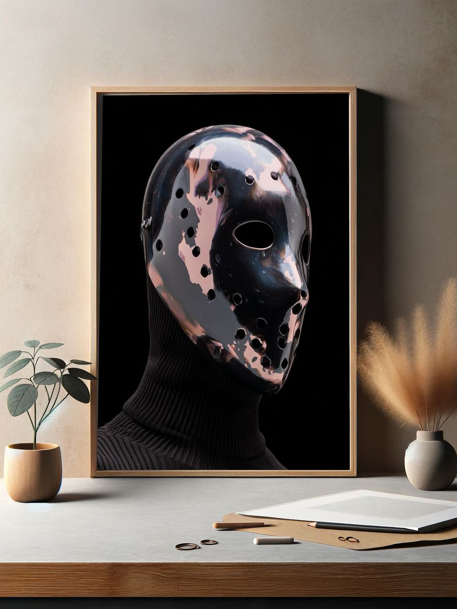 Chrome Mask Portrait Print. — room view 2