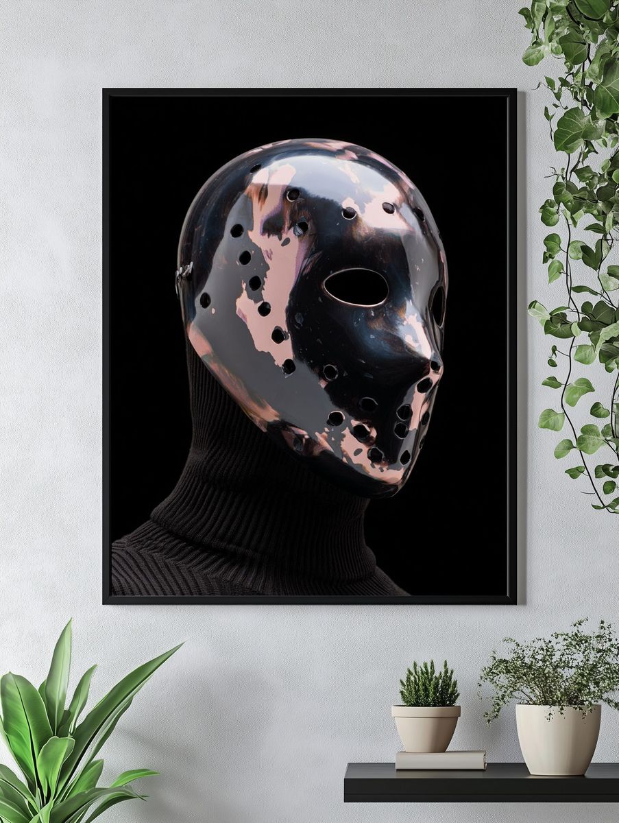 Chrome Mask Portrait Print. — room view 4