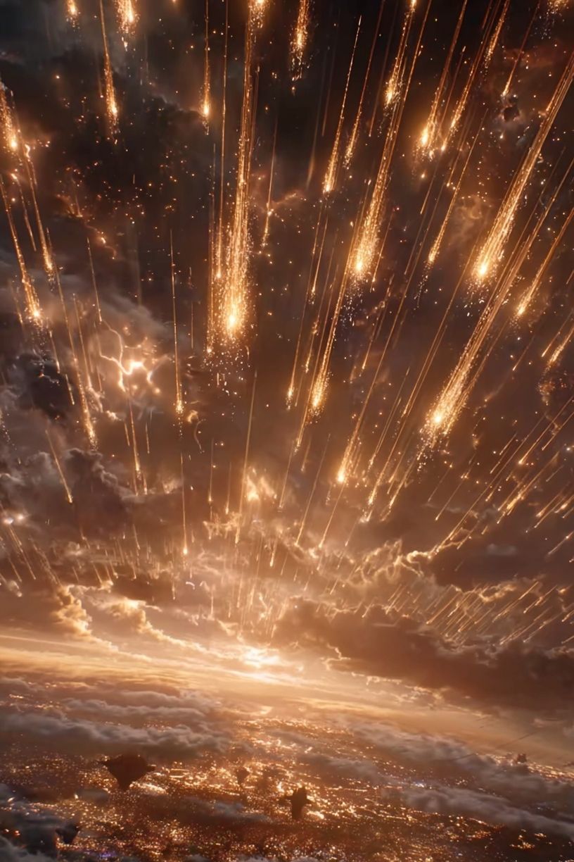 Cosmic Meteor Shower — Space Print. poster — space art