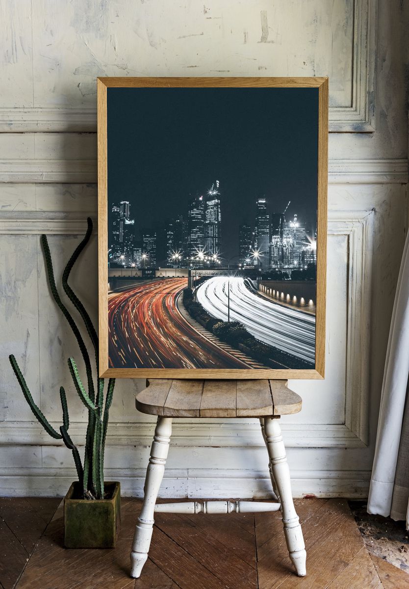 City Lights Night Photography Poster. — room view 1