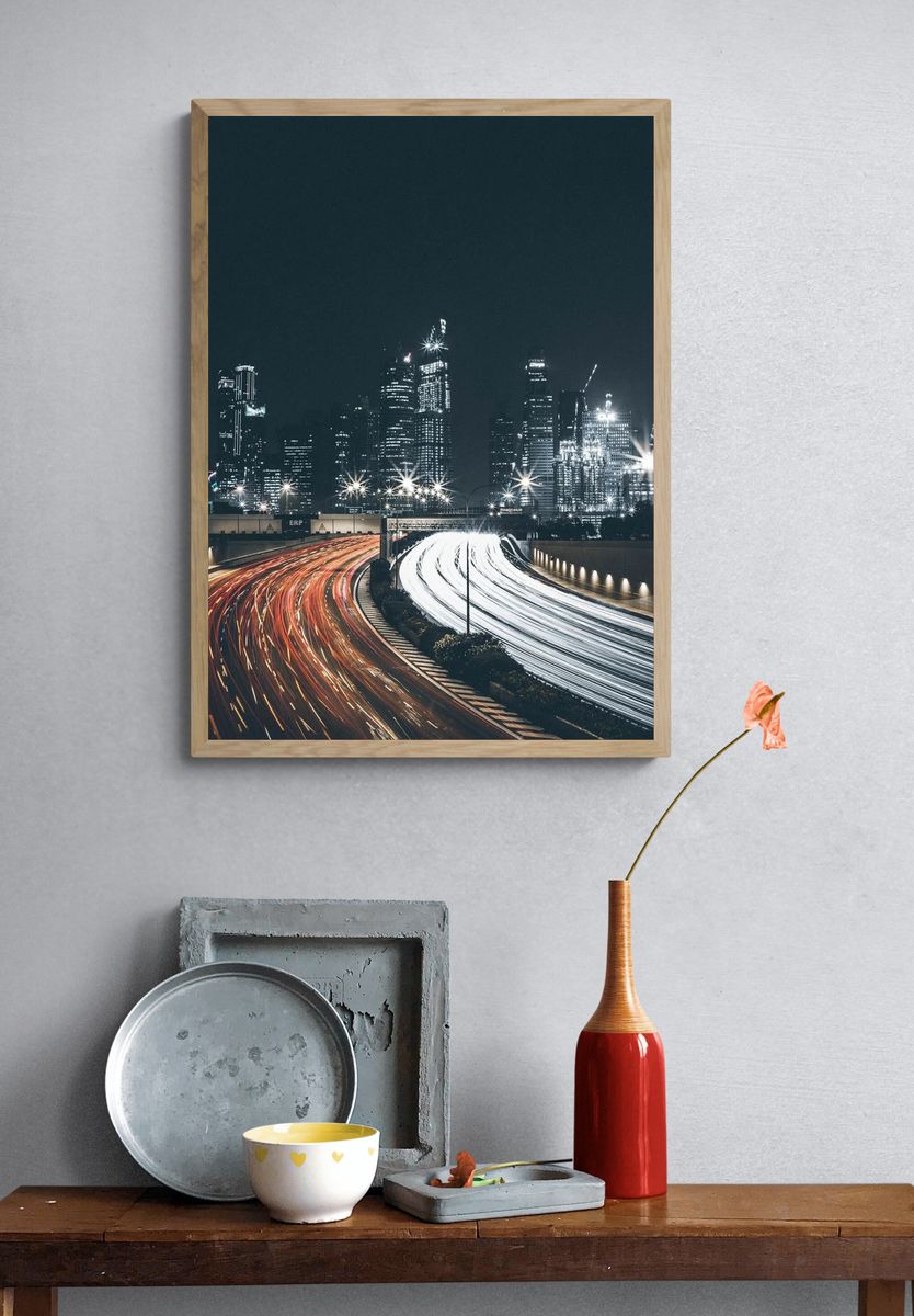 City Lights Night Photography Poster. — room view 3