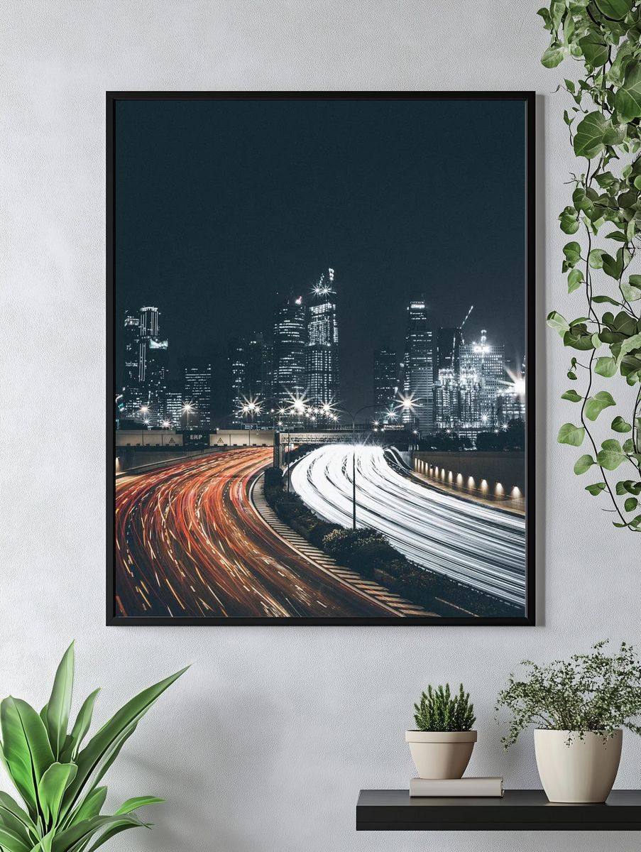 City Lights Night Photography Poster. — room view 4
