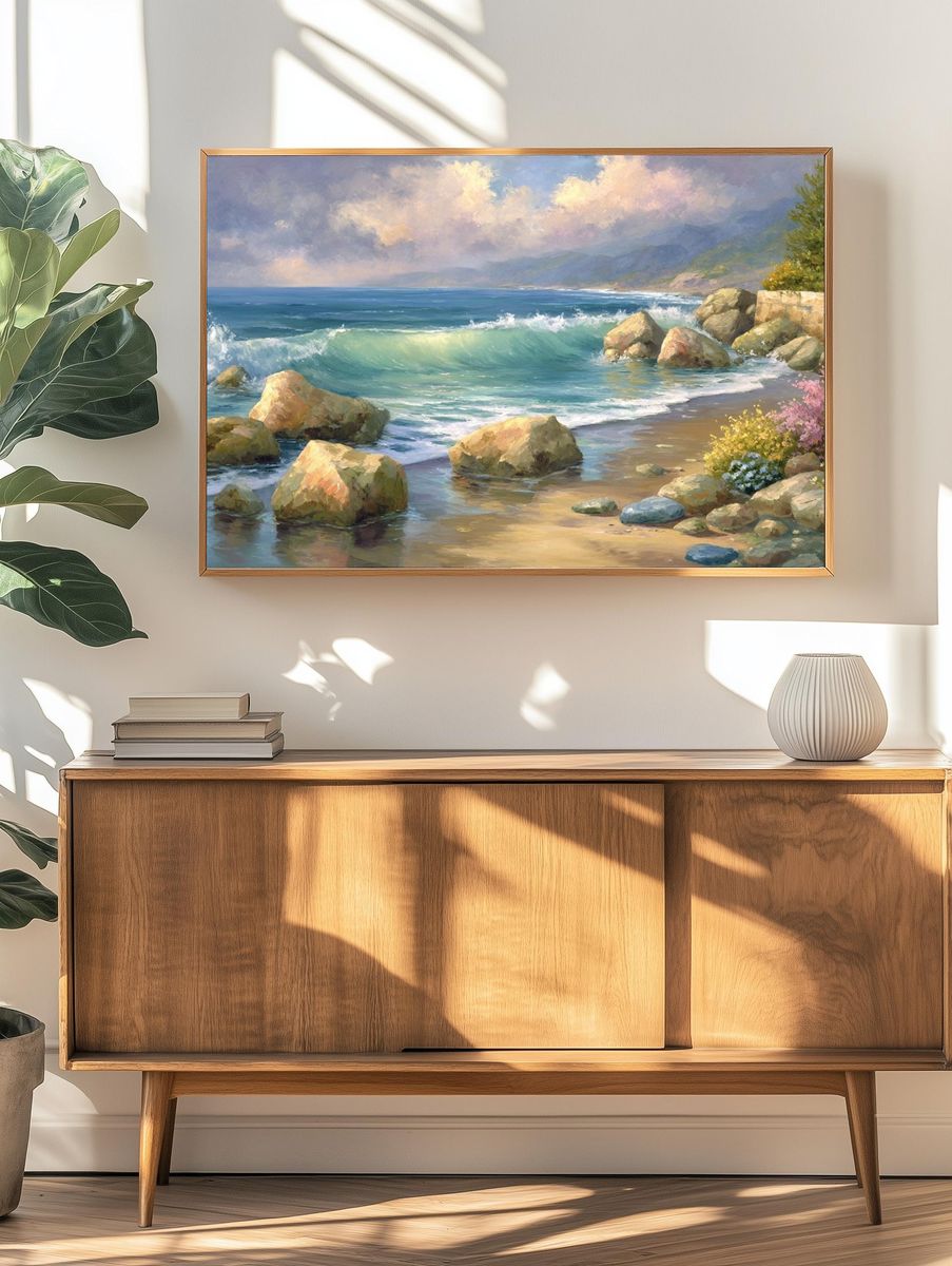 Coastal Waves Fine-Art Poster. — room view 3