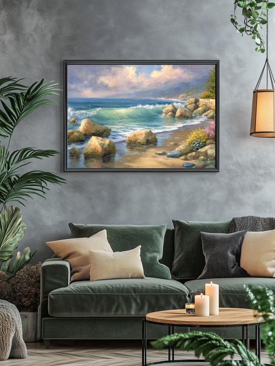 Coastal Waves Fine-Art Poster. — room view 4