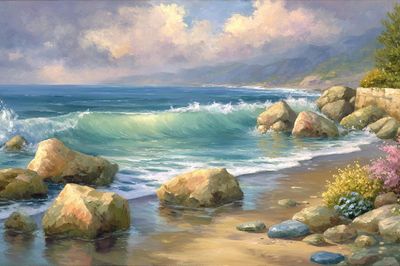 Coastal Waves Fine-Art Poster. poster print